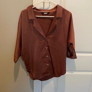 Satin Burnt orange blouse